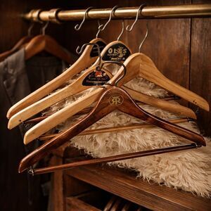 Vintage hangers wooden Wishbone brand Batts brand, and unbranded Five